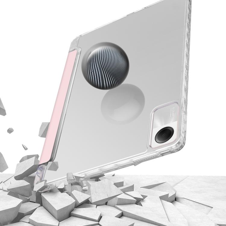 For Xiaomi Redmi Pad SE 11 3-Fold Clear Acrylic Leather Tablet Case