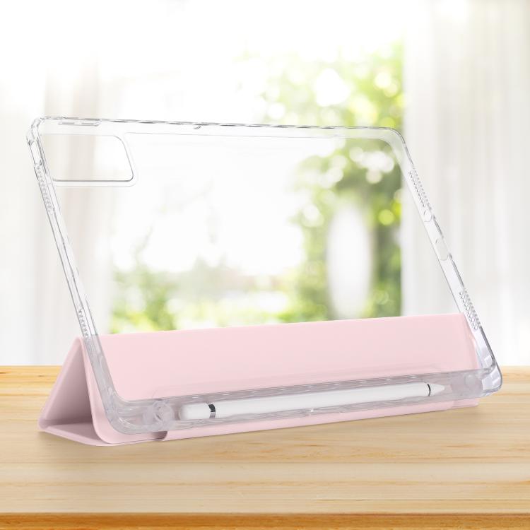 For Xiaomi Redmi Pad SE 11 3-Fold Clear Acrylic Leather Tablet Case