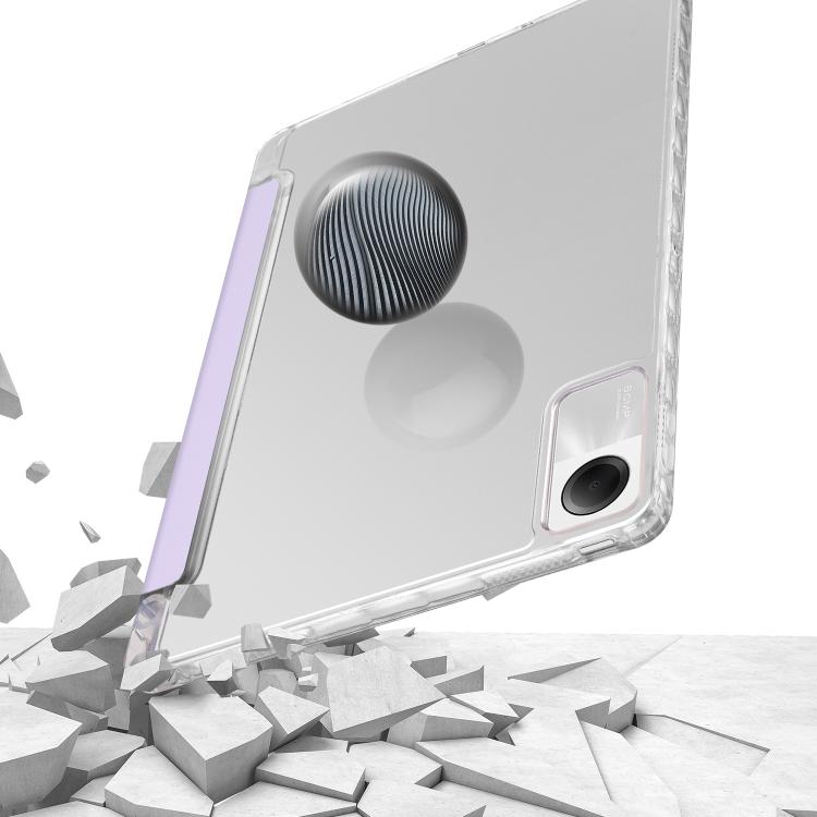 For Xiaomi Redmi Pad SE 11 3-Fold Clear Acrylic Leather Tablet Case