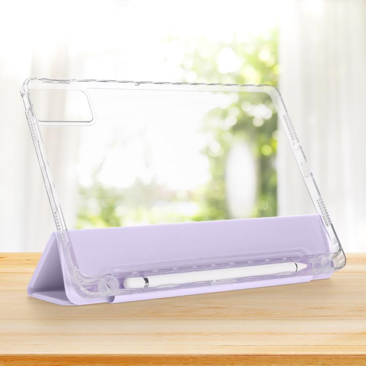 For Xiaomi Redmi Pad SE 11 3-Fold Clear Acrylic Leather Tablet Case