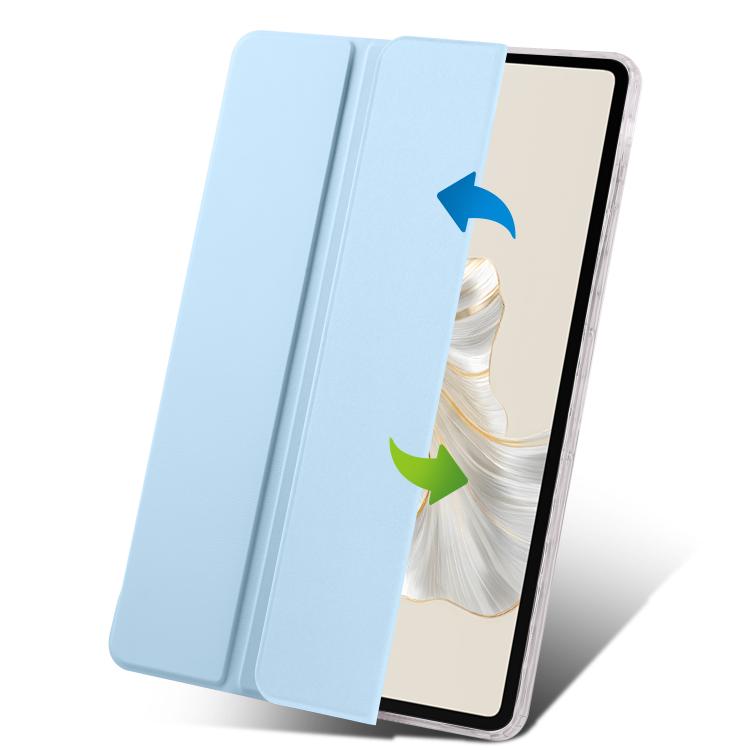 For Honor Pad 9 3-Fold Clear Acrylic Leather Tablet Case