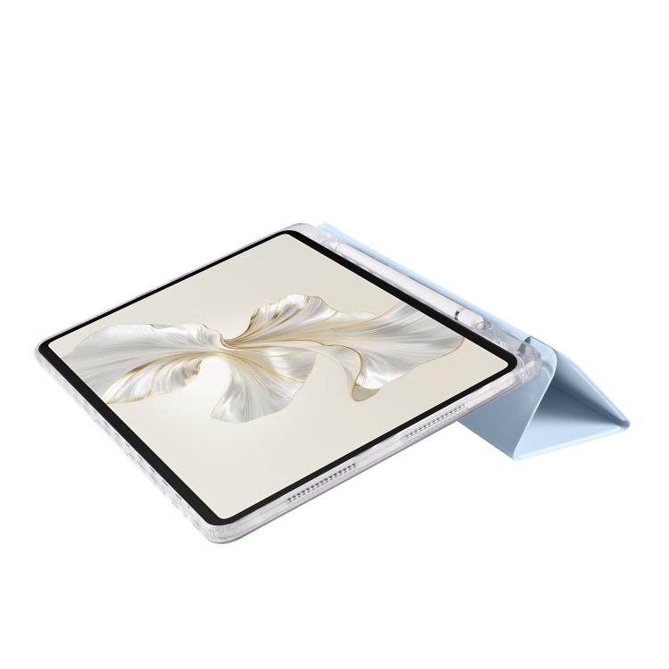 For Honor Pad 9 3-Fold Clear Acrylic Leather Tablet Case