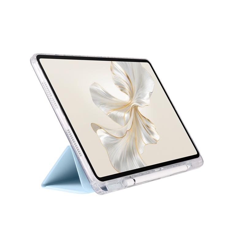 For Honor Pad 9 3-Fold Clear Acrylic Leather Tablet Case