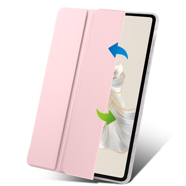 For Honor Pad 9 3-Fold Clear Acrylic Leather Tablet Case