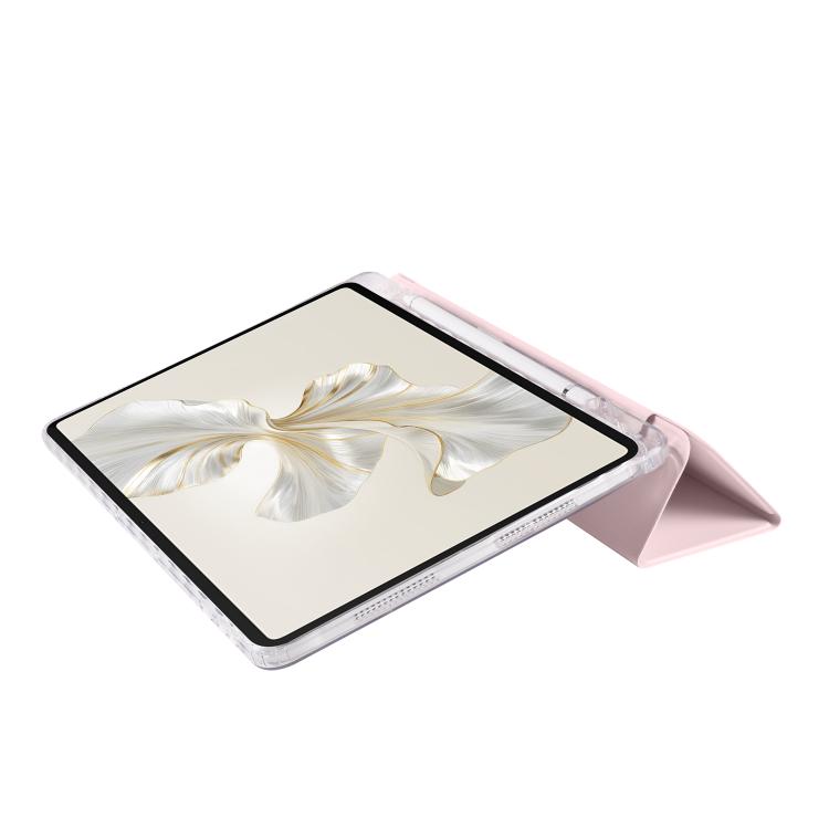 For Honor Pad 9 3-Fold Clear Acrylic Leather Tablet Case
