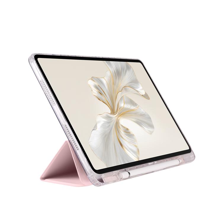 For Honor Pad 9 3-Fold Clear Acrylic Leather Tablet Case