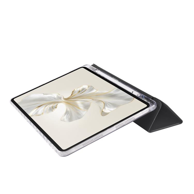 For Honor Pad 9 3-Fold Clear Acrylic Leather Tablet Case