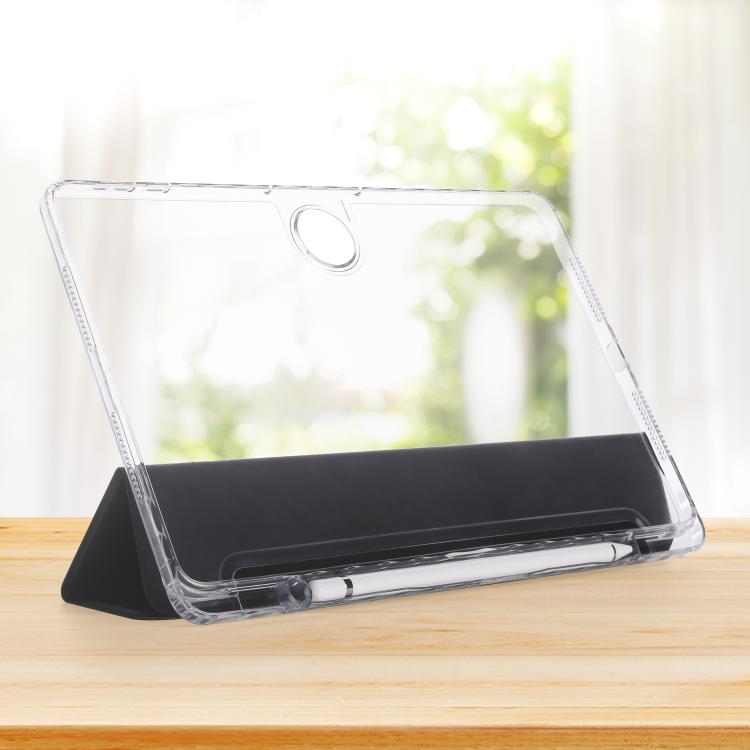 For Honor Pad 9 3-Fold Clear Acrylic Leather Tablet Case