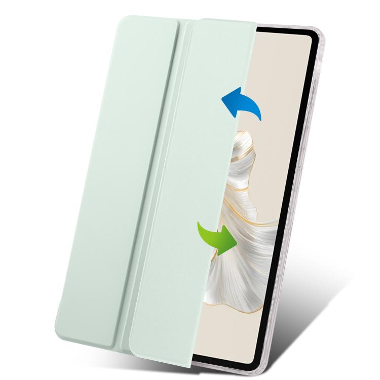 For Honor Pad 9 3-Fold Clear Acrylic Leather Tablet Case