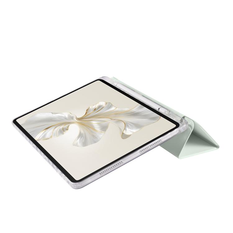 For Honor Pad 9 3-Fold Clear Acrylic Leather Tablet Case