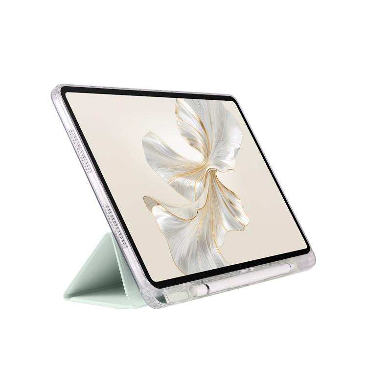 For Honor Pad 9 3-Fold Clear Acrylic Leather Tablet Case
