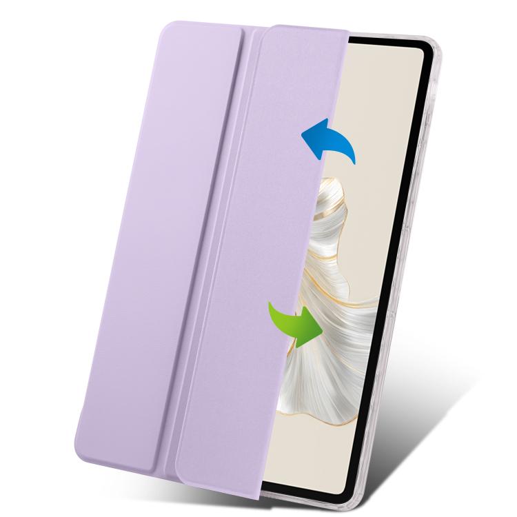 For Honor Pad 9 3-Fold Clear Acrylic Leather Tablet Case