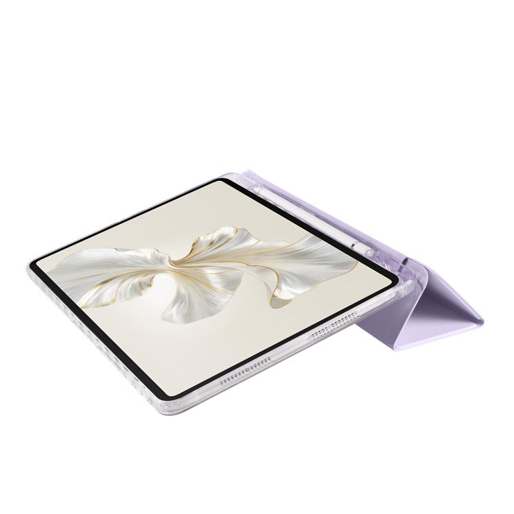 For Honor Pad 9 3-Fold Clear Acrylic Leather Tablet Case