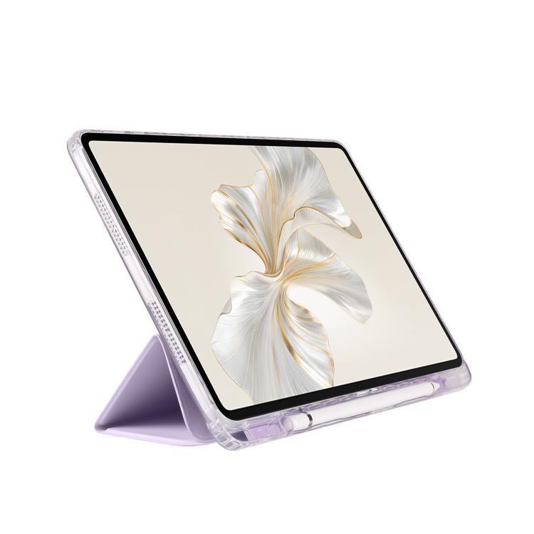 For Honor Pad 9 3-Fold Clear Acrylic Leather Tablet Case