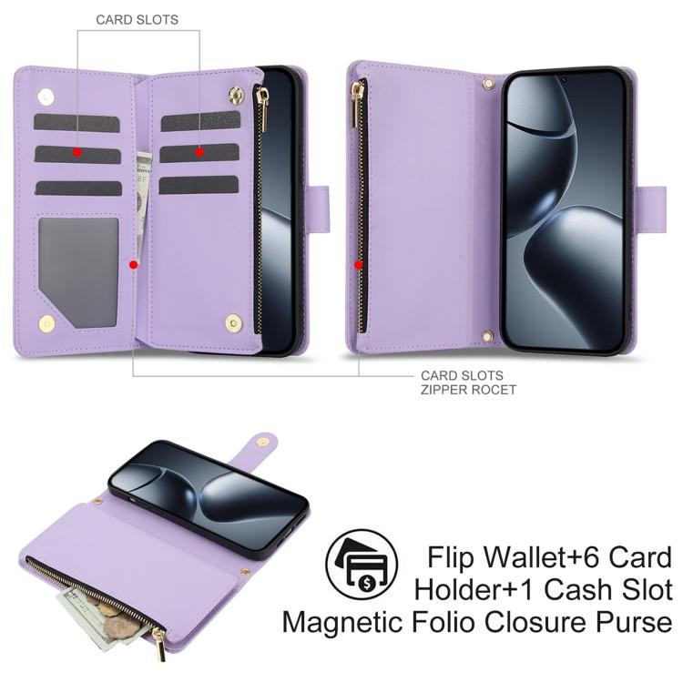 For Xiaomi 14T Pro 5G YM016 Rhombic Zipper Card Wallet Leather Phone Case with Lanyard