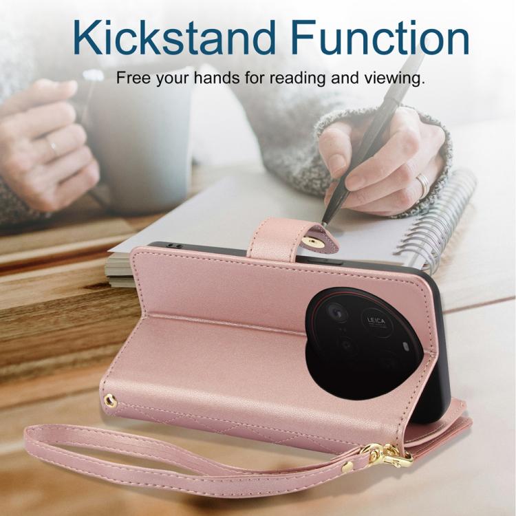 For Xiaomi 15 Ultra YM016 Rhombic Zipper Card Wallet Leather Phone Case with Lanyard