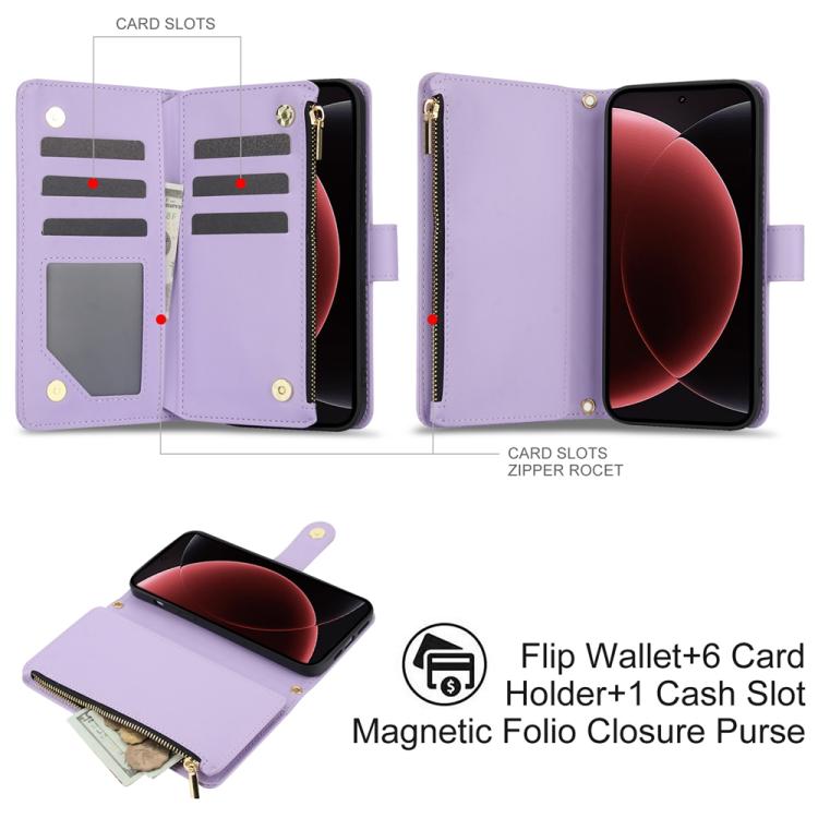 For Xiaomi 15 Ultra YM016 Rhombic Zipper Card Wallet Leather Phone Case with Lanyard