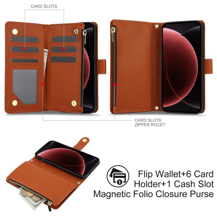 For Xiaomi 15 Ultra YM016 Rhombic Zipper Card Wallet Leather Phone Case with Lanyard
