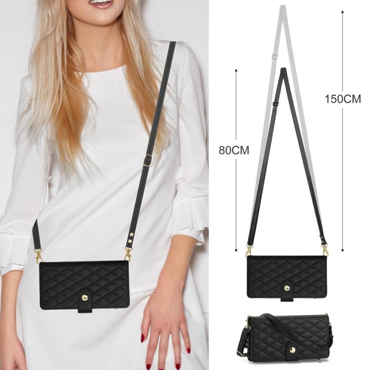 For Xiaomi 17 YM016 Rhombic Zipper Card Wallet Leather Phone Case with Lanyard