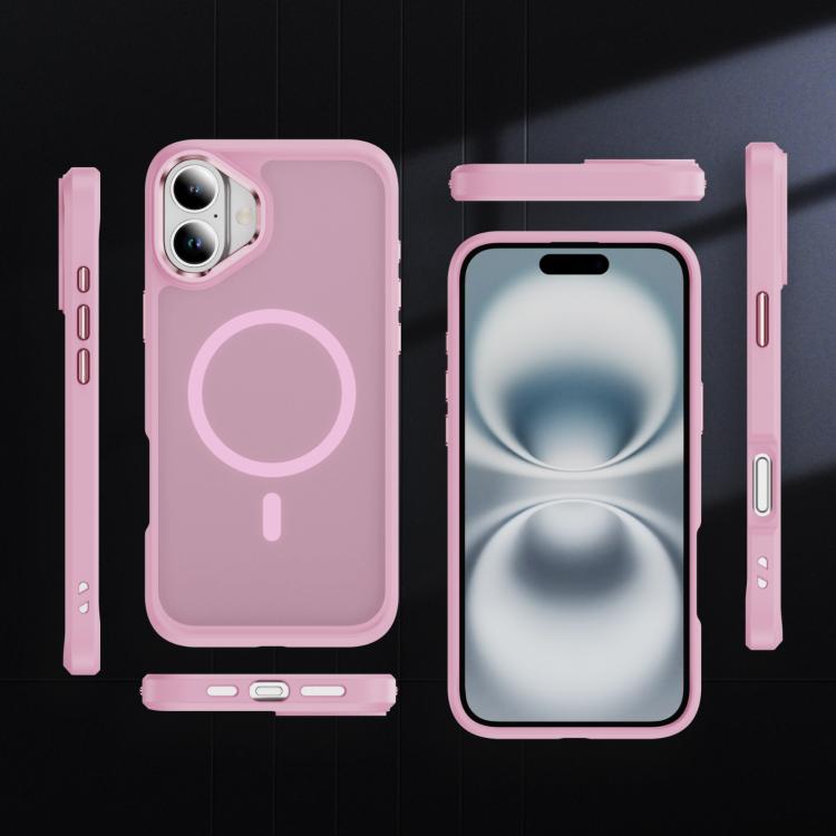 For iPhone 16 Plus Hardware Lens Protection MagSafe Magnetic PC Hybrid TPU Phone Case