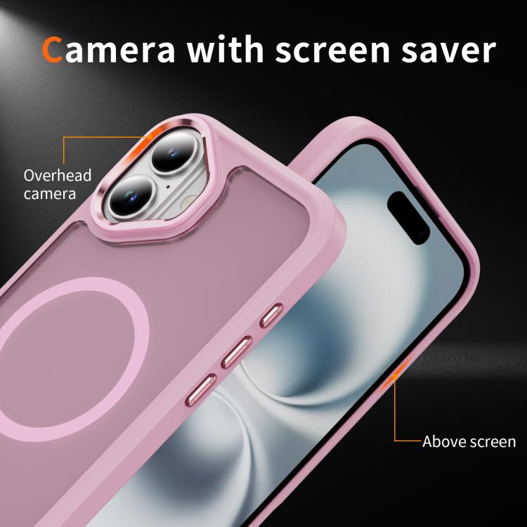 For iPhone 16 Plus Hardware Lens Protection MagSafe Magnetic PC Hybrid TPU Phone Case