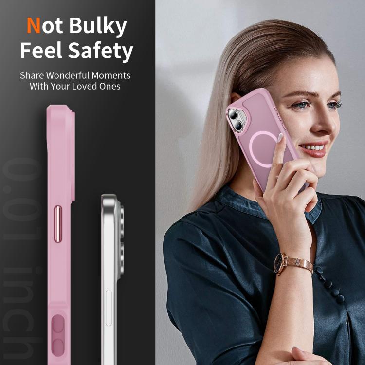 For iPhone 16 Plus Hardware Lens Protection MagSafe Magnetic PC Hybrid TPU Phone Case