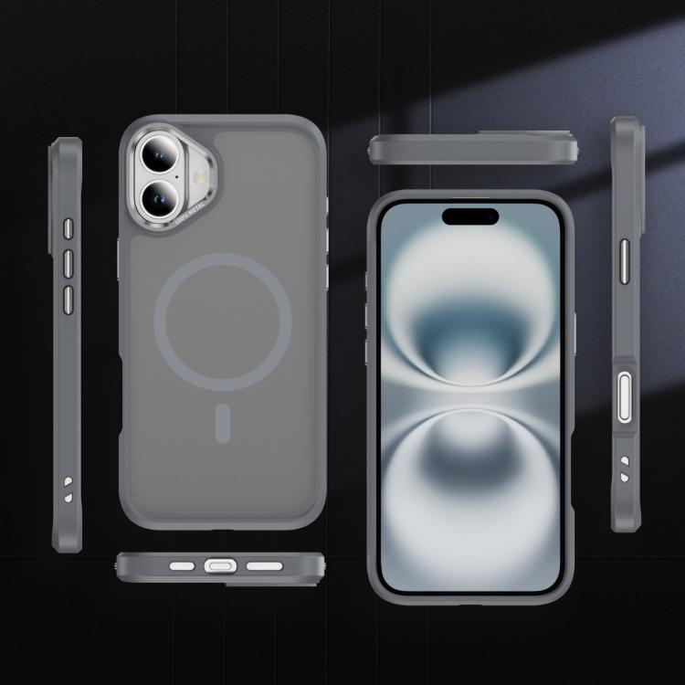 For iPhone 16 Plus Hardware Lens Protection MagSafe Magnetic PC Hybrid TPU Phone Case