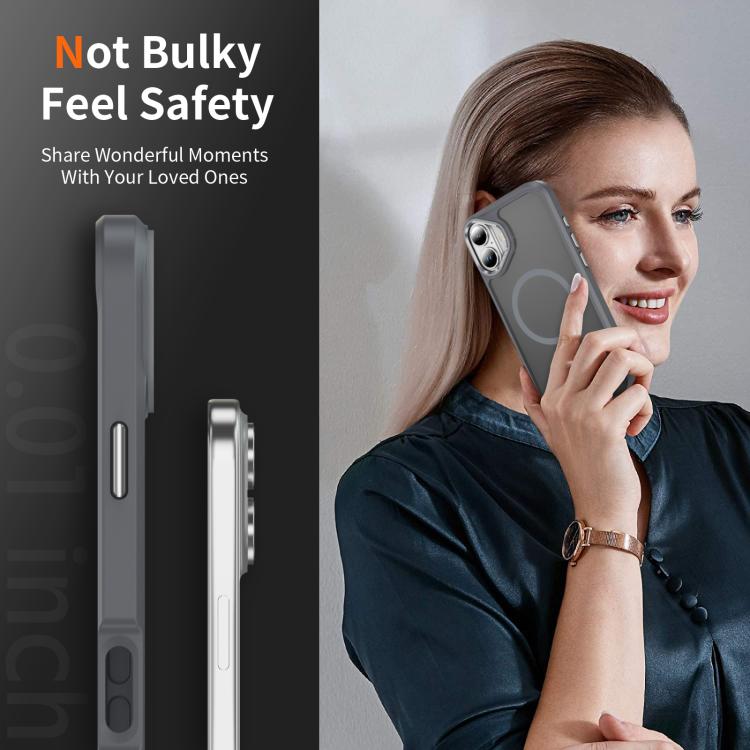 For iPhone 16 Plus Hardware Lens Protection MagSafe Magnetic PC Hybrid TPU Phone Case