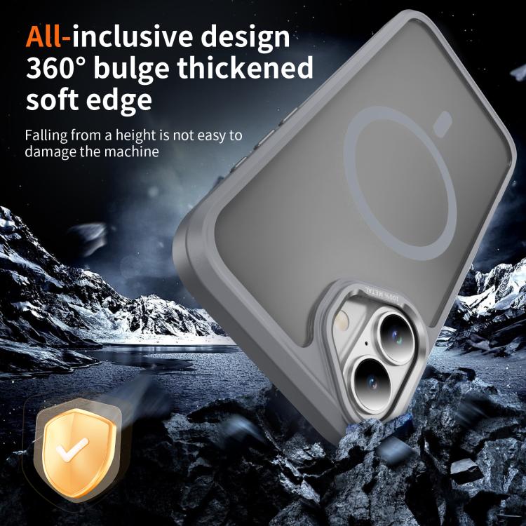 For iPhone 16 Plus Hardware Lens Protection MagSafe Magnetic PC Hybrid TPU Phone Case