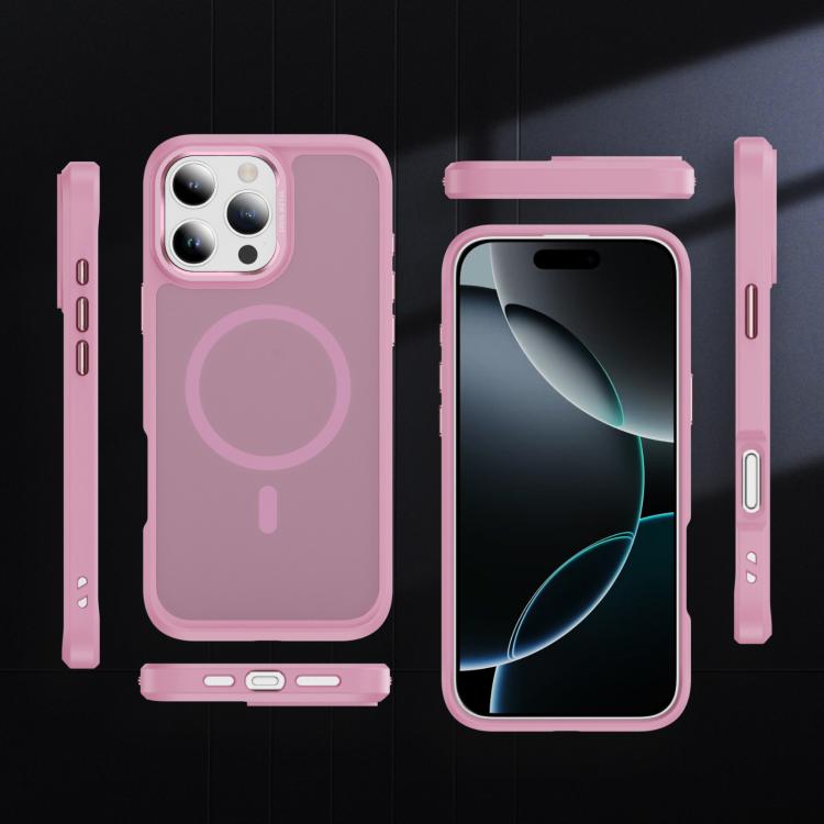 For iPhone 16 Pro Hardware Lens Protection MagSafe Magnetic PC Hybrid TPU Phone Case