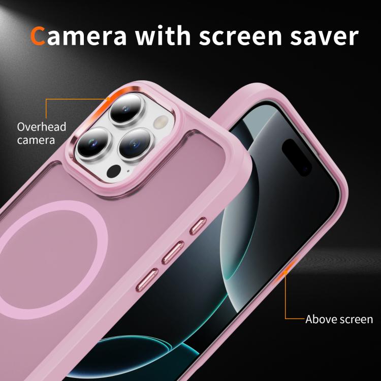 For iPhone 16 Pro Hardware Lens Protection MagSafe Magnetic PC Hybrid TPU Phone Case