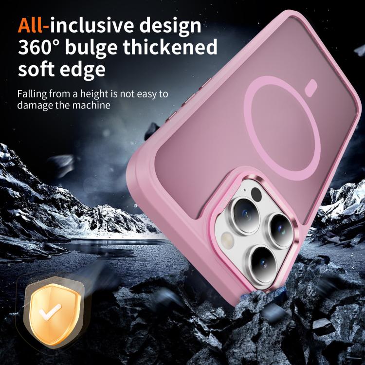 For iPhone 16 Pro Hardware Lens Protection MagSafe Magnetic PC Hybrid TPU Phone Case