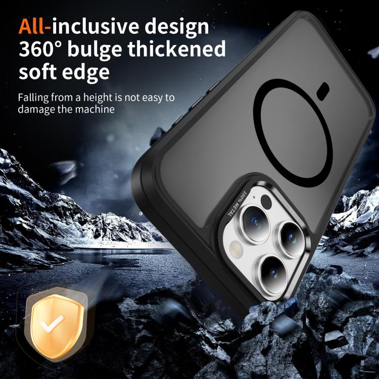 For iPhone 16 Pro Hardware Lens Protection MagSafe Magnetic PC Hybrid TPU Phone Case