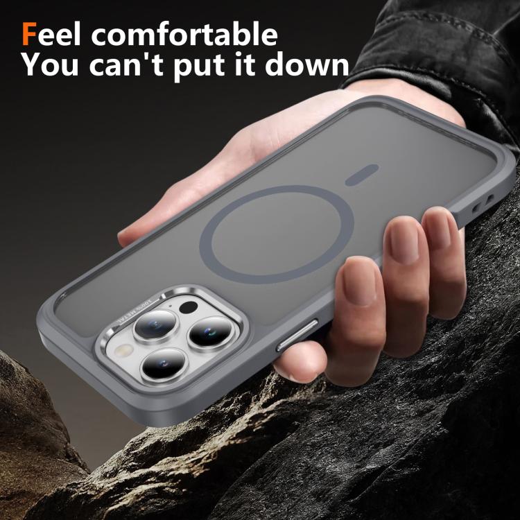 For iPhone 16 Pro Hardware Lens Protection MagSafe Magnetic PC Hybrid TPU Phone Case