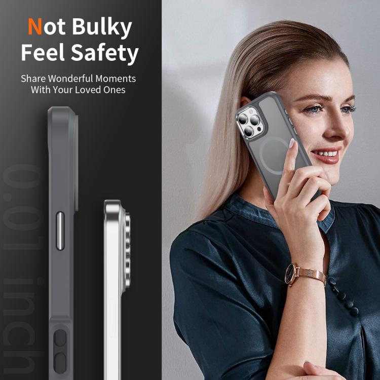 For iPhone 16 Pro Hardware Lens Protection MagSafe Magnetic PC Hybrid TPU Phone Case