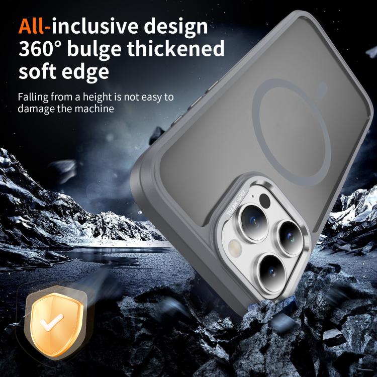 For iPhone 16 Pro Hardware Lens Protection MagSafe Magnetic PC Hybrid TPU Phone Case
