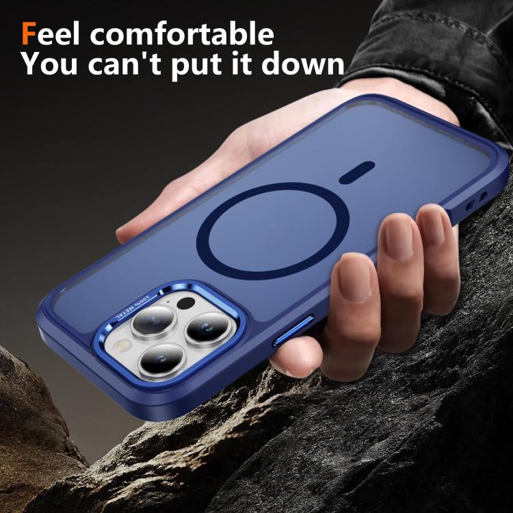 For iPhone 16 Pro Hardware Lens Protection MagSafe Magnetic PC Hybrid TPU Phone Case