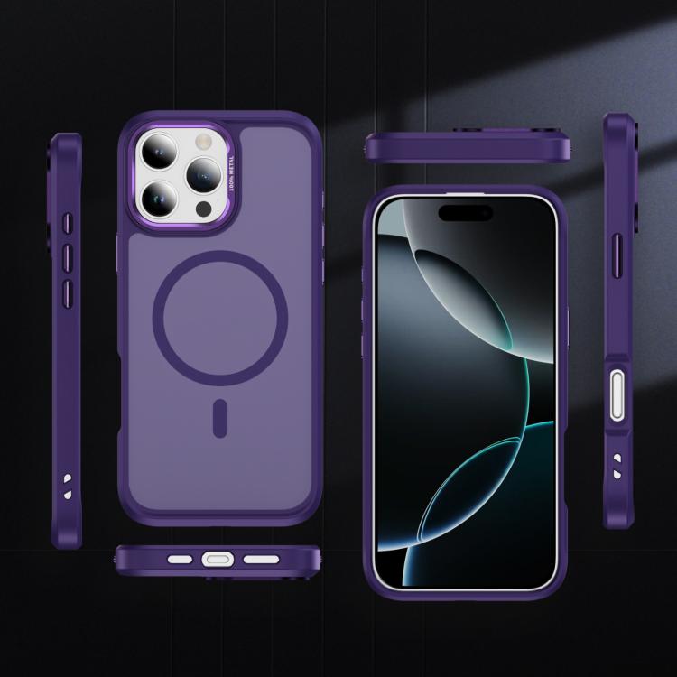 For iPhone 16 Pro Hardware Lens Protection MagSafe Magnetic PC Hybrid TPU Phone Case