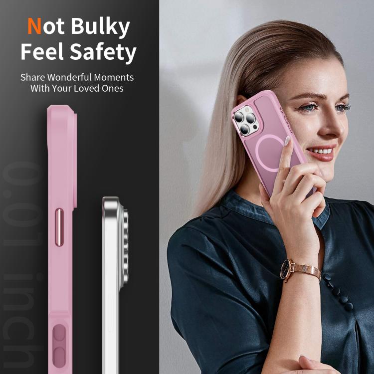 For iPhone 16 Pro Max Hardware Lens Protection MagSafe Magnetic PC Hybrid TPU Phone Case