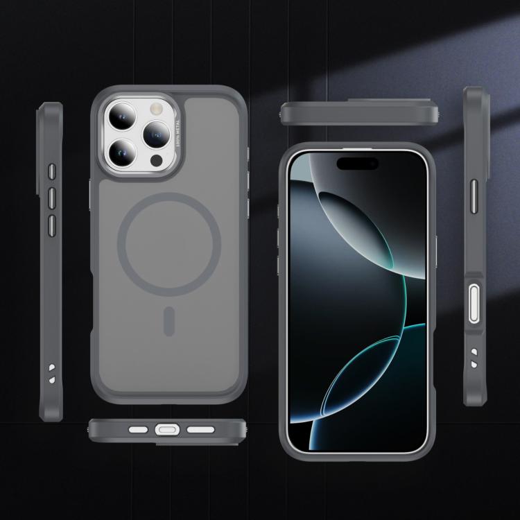 For iPhone 16 Pro Max Hardware Lens Protection MagSafe Magnetic PC Hybrid TPU Phone Case