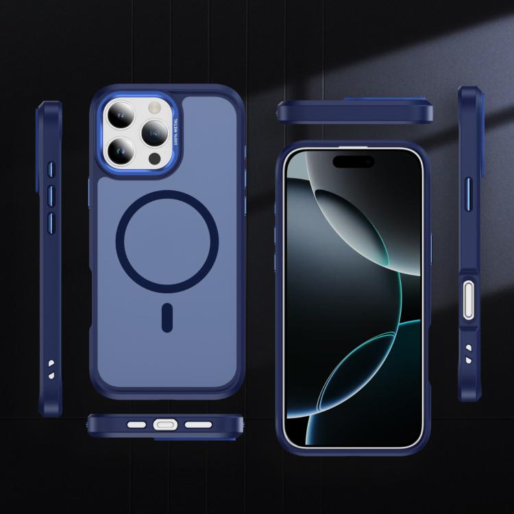 For iPhone 16 Pro Max Hardware Lens Protection MagSafe Magnetic PC Hybrid TPU Phone Case