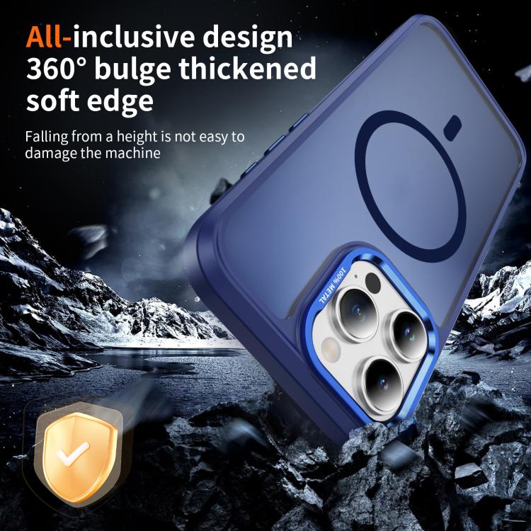 For iPhone 16 Pro Max Hardware Lens Protection MagSafe Magnetic PC Hybrid TPU Phone Case