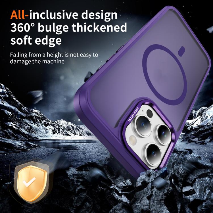 For iPhone 16 Pro Max Hardware Lens Protection MagSafe Magnetic PC Hybrid TPU Phone Case