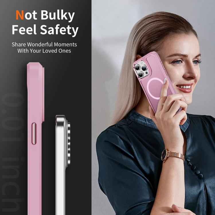 For iPhone 15 Pro Hardware Lens Protection MagSafe Magnetic PC Hybrid TPU Phone Case
