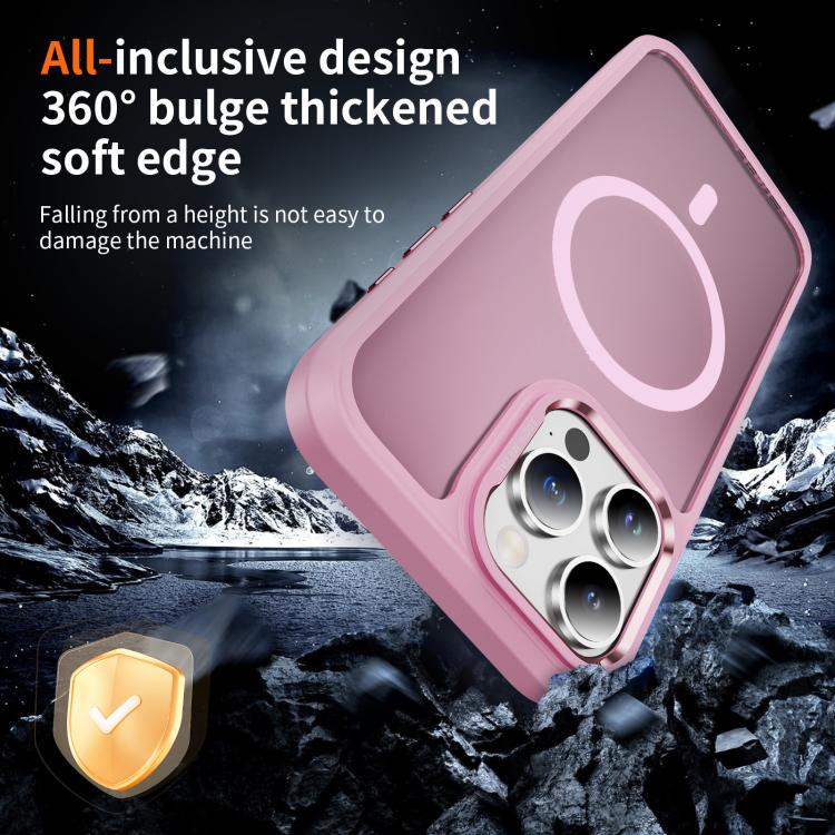 For iPhone 15 Pro Hardware Lens Protection MagSafe Magnetic PC Hybrid TPU Phone Case