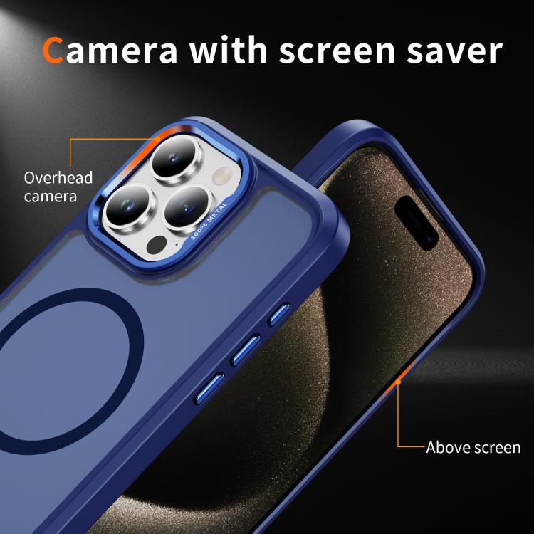 For iPhone 15 Pro Hardware Lens Protection MagSafe Magnetic PC Hybrid TPU Phone Case