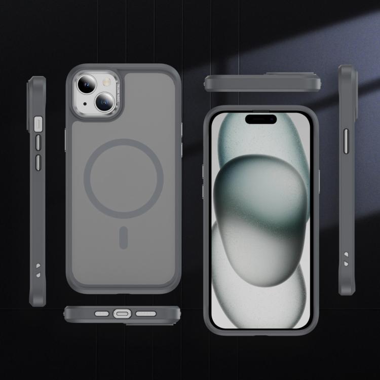 For iPhone 15 Plus / 14 Plus Hardware Lens Protection MagSafe Magnetic PC Hybrid TPU Phone Case