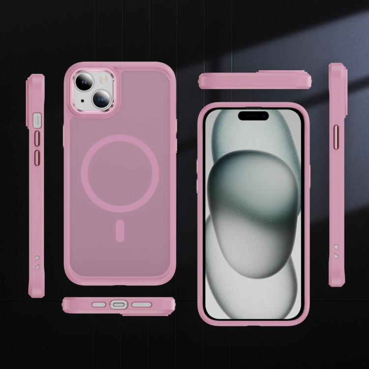 For iPhone 15 Hardware Lens Protection MagSafe Magnetic PC Hybrid TPU Phone Case