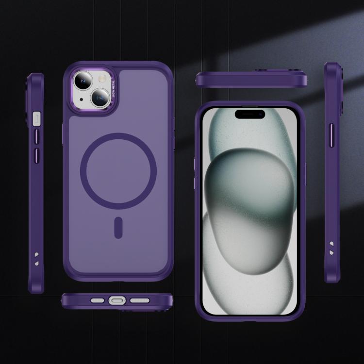 For iPhone 15 Hardware Lens Protection MagSafe Magnetic PC Hybrid TPU Phone Case