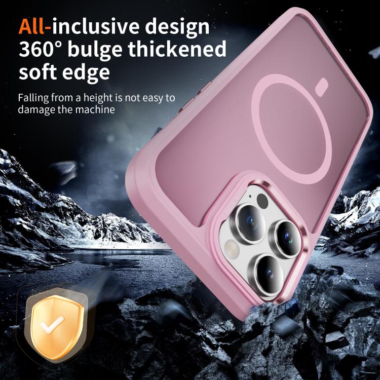 For iPhone 14 Pro Max Hardware Lens Protection MagSafe Magnetic PC Hybrid TPU Phone Case